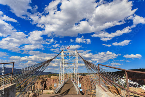 The Royal Gorge Bridge is the highest suspension bridge in America. It crosses the Arkansas river in Canon City , Colorado