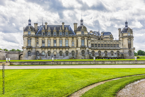 Famous Chateau de Chantilly (Chantilly Castle, 1560), is a historic chateau located in town of Chantilly, Oise, Picardie, France. 