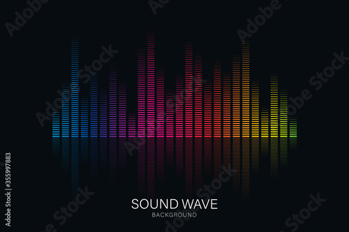 Sound wave equalizer suitable for poster, background or etc. Music soundwave design isolated on light gray backdrop. Vector Illustration