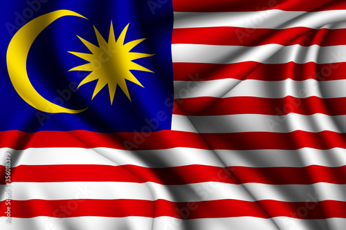 waving silk flag of Malaysia