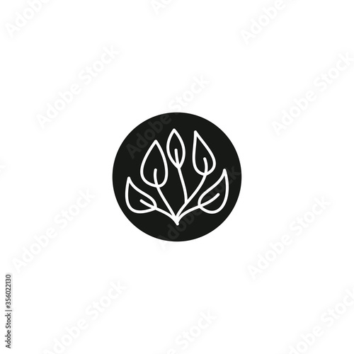 Tree leaf logo design template, vegan