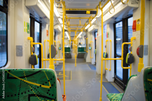 Empty Melbourne Tram During Coronavirus Restrictions