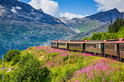 Skagway, Alaska. The scenic White Pass & Yukon Route Railroad.