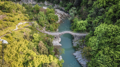 Lavelle bridge between Cerreto Sannita and Cusano Mutri in Benevento, Italy. This place is famous in Italy due to the erosion of the rocks by the river. Perfect place for trekking and nature lovers.