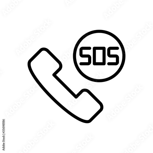 Phone, sos icon. Simple line, outline vector elements of firefighters icons for ui and ux, website or mobile application