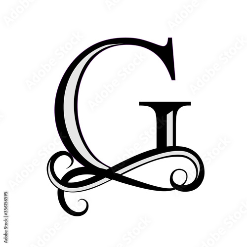 Black letter G. Capital Letter for Monograms