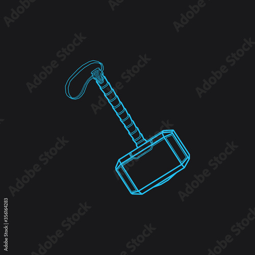 Thor hammer icon in different style vector illustration. hammer of Thor, Nordic god vector illustration