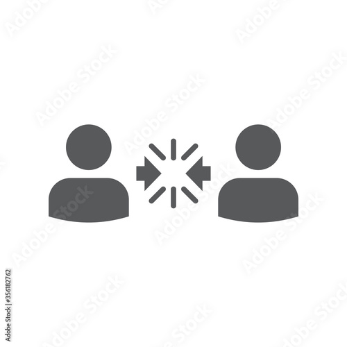 Conflict Resolution vector icon symbol isolated on white background