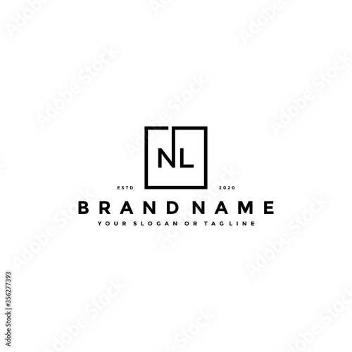 letter NL logo design vector