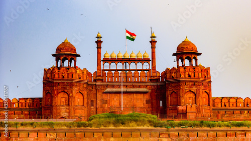 Red Fort is a historic fort UNESCO world Heritage Site at Delhi. On Independence day, the Prime Minister hoists Indian flag at main gate of fort & delivers nationally broadcast speech from its rampart