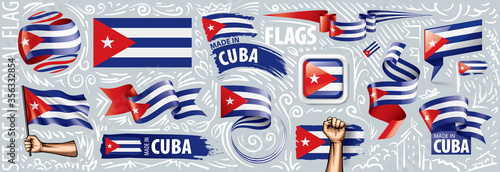 Vector set of the national flag of Cuba in various creative designs