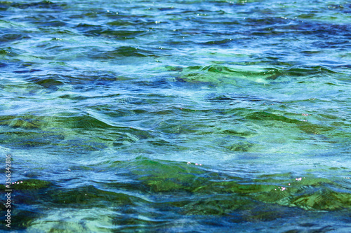 Glittering blue sea water in the famous Mediterranean summer destination 