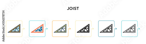Joist vector icon in 6 different modern styles. Black, two colored joist icons designed in filled, outline, line and stroke style. Vector illustration can be used for web, mobile, ui