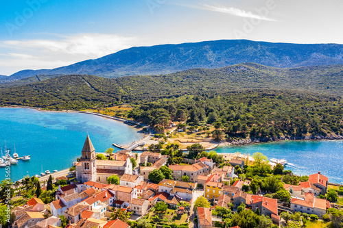 Historic Town of Osor with bridge connecting islands Cres and Losinj, Croatia