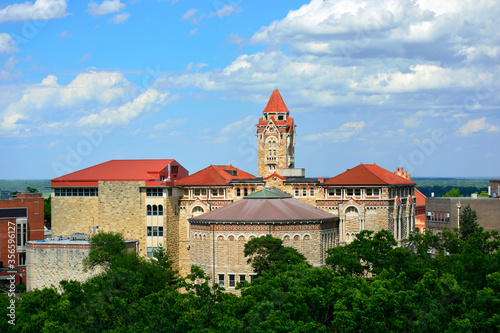 Buildings on the University of Kansas Campus in Lawrence, Kansas.