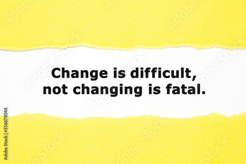 Change Is Difficult Not Changing Is Fatal