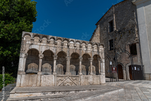 Isernia, Molise. The "Fraternal Fountain" is an elegant public fountain, as well as a symbol, of the city of Isernia.