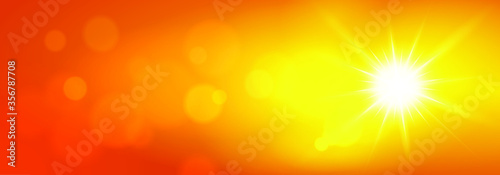 Shining summer sun background with bokeh