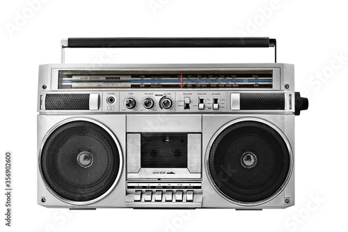 retro ghetto blaster isolated with clipping path 