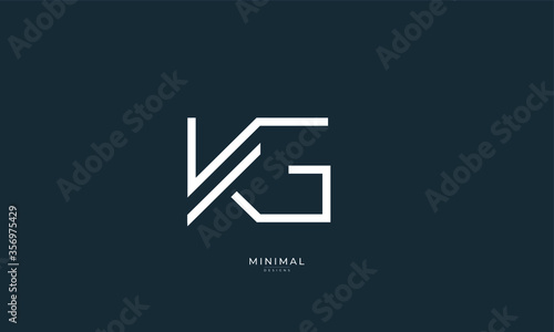 Alphabet letter icon logo KG