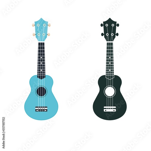 Soprano ukulele illustration and icon. Hawaiian uke string musical instrument.