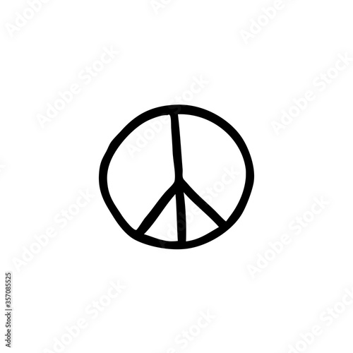 peace sign doodle icon, vector illustration