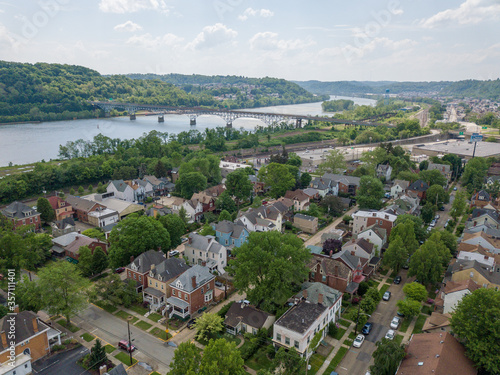 Aspinwall Pennsylvania Aerial Skyline cityscape