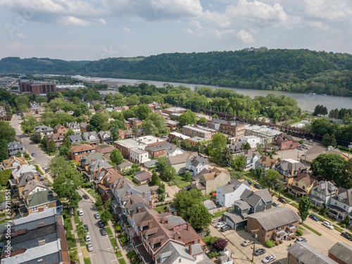 Aspinwall Pennsylvania Aerial Skyline cityscape