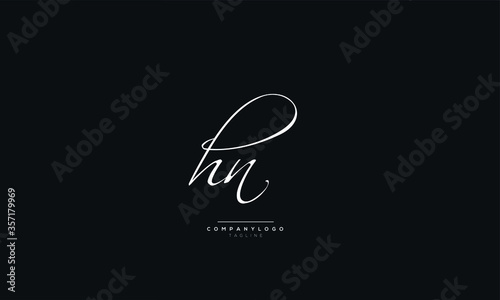hn Letter Logo Alphabet Design Icon Vector Symbol