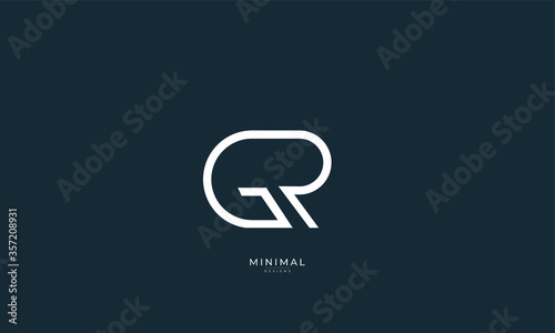 Alphabet letter icon logo GR