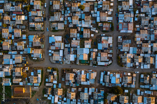 Aerial view of a township near Cape Town, South Africa