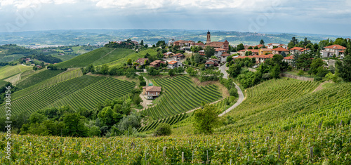 Italian village in the langhe region barolo and barbaresco