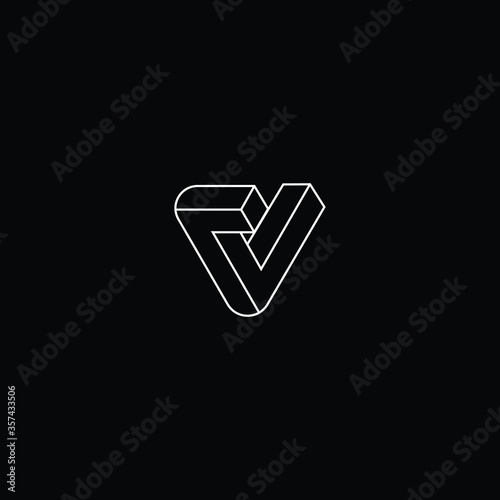 Professional Innovative 3D Initial V logo and VV logo. Letter V VV Minimal elegant Monogram. Premium Business Artistic Alphabet symbol and sign