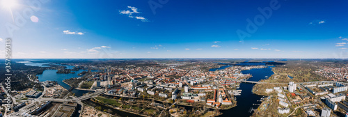 Potsdam, Brandenburg, Germany, 04.04.2020 aerial cityscape drone photo