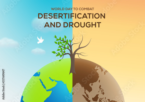 world day to combat desertification and drought vector