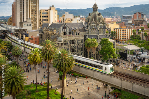 Medellín, Antioquia / Colombia. February 25, 2019. The Medellín metro is a massive rapid transit system that serves the city