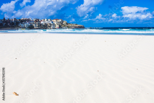 Holiday in Australia view of Bondi Beach view with blue sky 