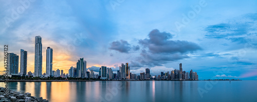 Evening skyline of Panama City