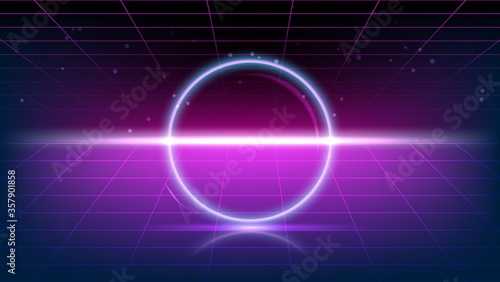 Neon color virtual reality space background