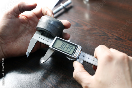 Internal diameter of weldolet measuring with the digital vernier caliper micrometer. A micrometer, sometimes known as a micrometer screw gauge, is a device incorporating a calibrated screw.