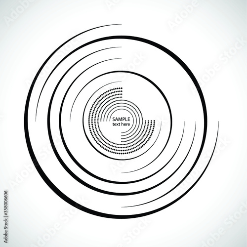 Halftone dots and lines in circle form. round logo . vector dotted frame . design element