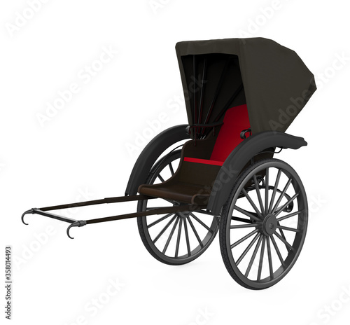 Antique Rickshaw Isolated