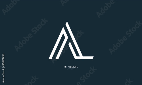 Alphabet letter icon logo AL