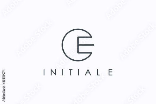 Abstract Initial Letter C and E Linked Logo. Geometric Linear Style isolated on White Background. Usable for Business and Branding Logos. Flat Vector Logo Design Template Element.