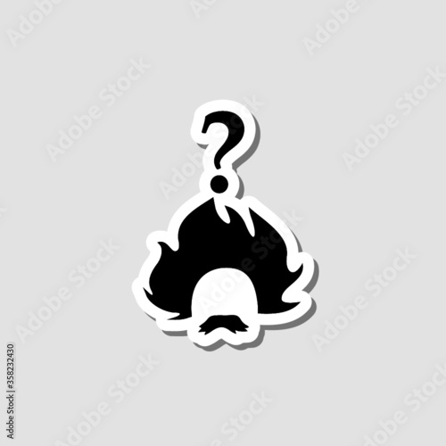 Professor, teacher or scientist sticker icon isolated on gray background