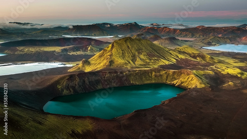 Iceland Landmannalaugar aerial