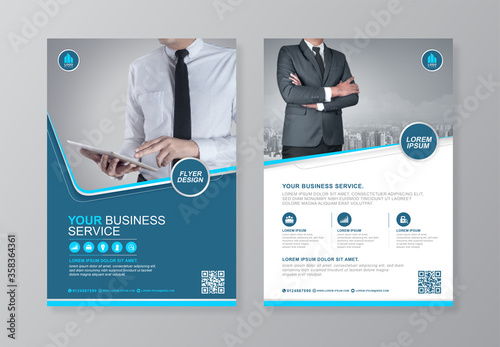 Corporate business cover and back page a4 flyer design template for print