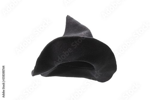 Witch wool hat isolated on white background.