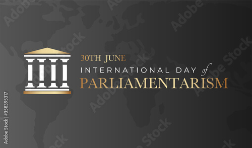 International Day of Parliamentarism Black Background Illustration