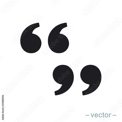 Set of quote mark, quotes icon vector sign design